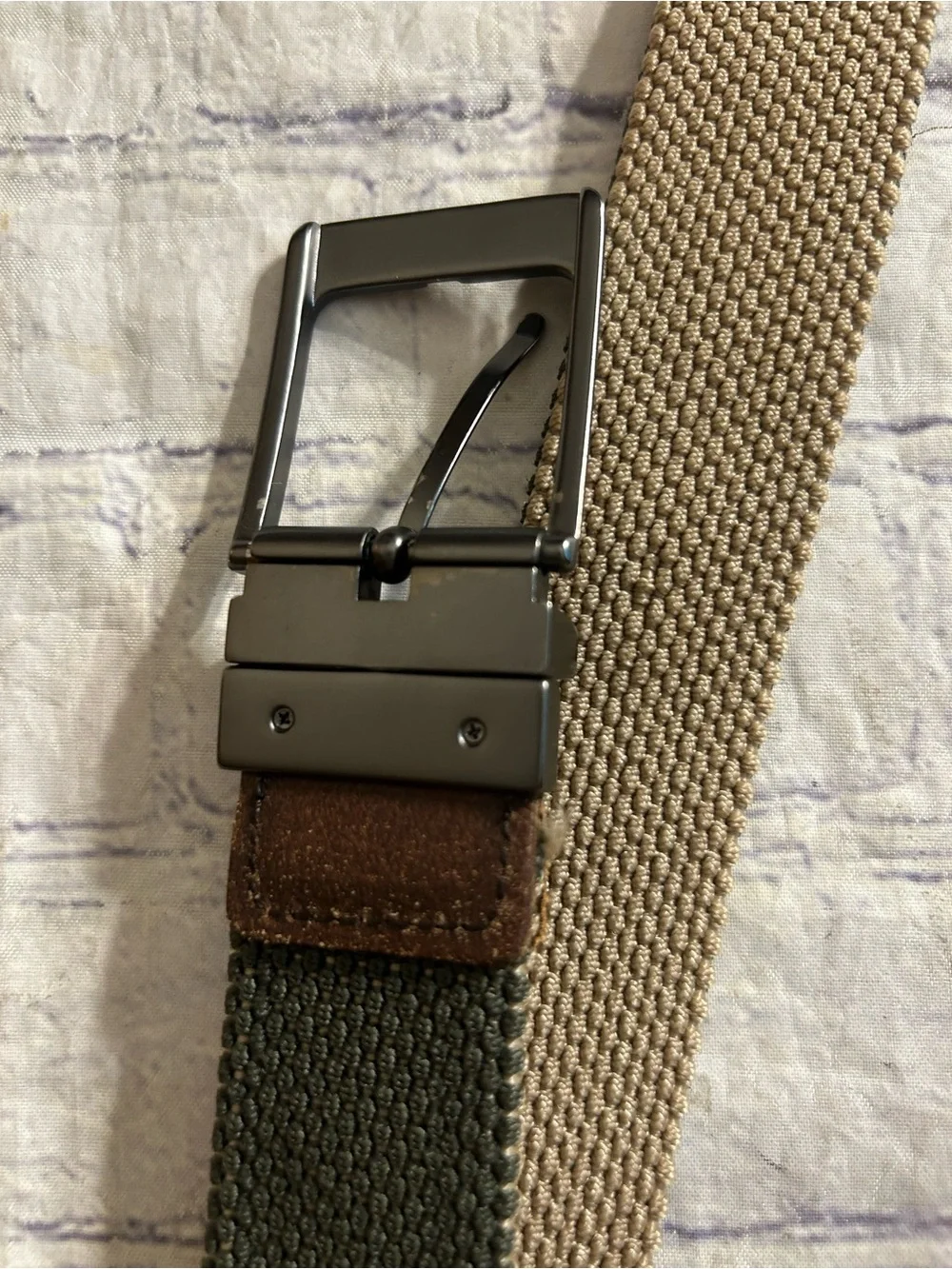 REALTREE VTG REVERSIBLE CAMOUFLAGE AND NIKE TAN GREEN WEBBING REVERSIBLE BELTS